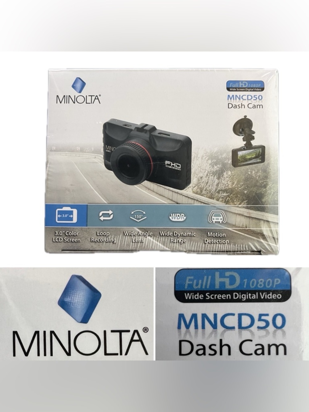 ⭐️NEW GOLD MNCD50 1080p Full HD Dash Cam 3.0" LCD Screen Wide Angle Lens Minolta - Picture 3 of 17